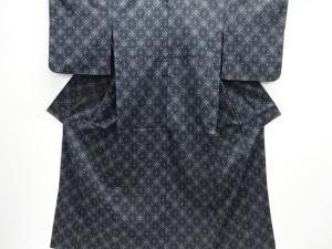 アンティーク　抽象模様織り出し本塩沢単衣着物